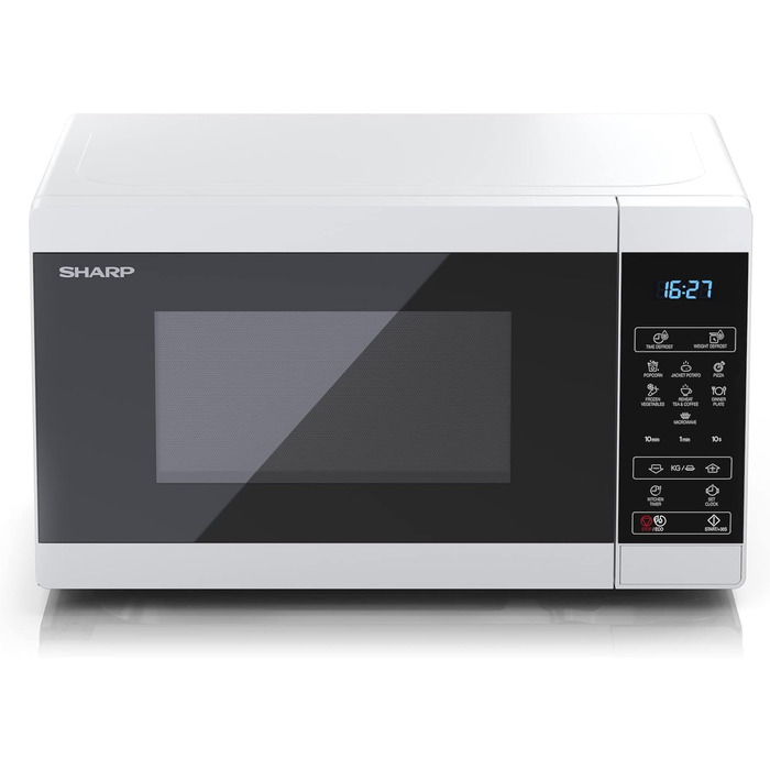 Мікрохвильова піч SHARP MS02EW, 800 Вт, 11 режимів, розморожування, біла
