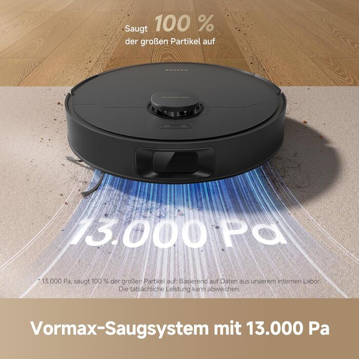 Робот-пилосос з функцією вологого прибирання Dreame L10s Pro Gen3, потужність 13000 Па, система DuoScrub, підйом мопів 7 мм, акумулятор 5200 мАг, чорний