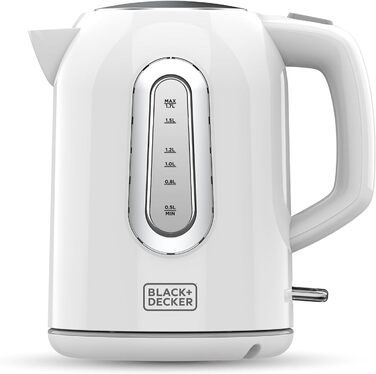 Електричний чайник BLACK+DECKER BXKE2204E 1,7 л, 2200 Вт, з автоматичним вимкненням, 360° база, прихований нагрівач, фільтр, індикатор рівня води