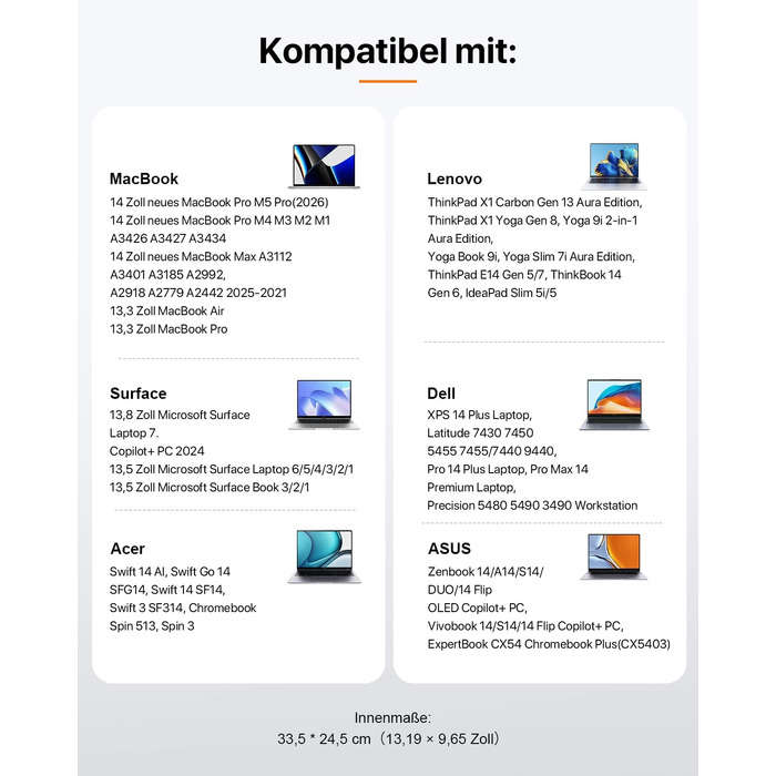 Чохол-сумка для ноутбука DOMISO для MacBook Pro 14 дюймів, захисний м'який кейс, бежевий