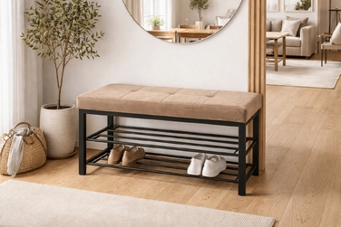Оббита лавка Kontrasto 79 x 50 x 32 см, коричнева