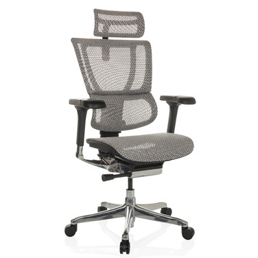 Ергономічне крісло для офісу/керівника ERGOHUMAN SLIM GEN2 з сітчастою спинкою, світло-сірого кольору, hjh OFFICE