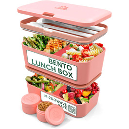 Ланчбокс Umami Bento 1500 мл, корисний контейнер для обіду, для дорослих, великий, королловий рожевий, багаторазовий, для їжі та перекусів