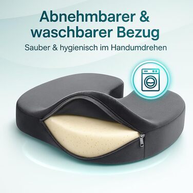 Ортопедична подушка для сидіння Universe-GL з піни Memory Foam: підтримка куприка, зняття болю в спині, знімний чохол
