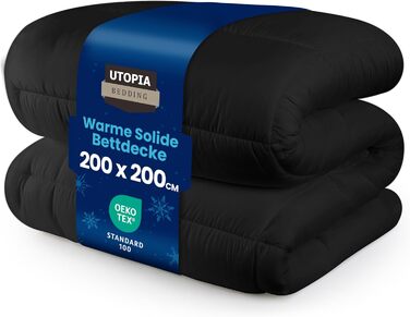 Ковдра Utopia Bedding, 180x200 см, біла, 370 GSM, дихаюча, стегане покривало, супер м'яка