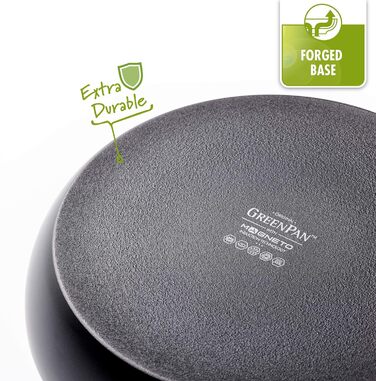 Wok GreenPan Torino 28 см, 3,6 л, керамічний, антипригарний, PFAS-free, індукційний, для духовки, чорний
