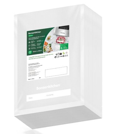 Пакети вакуумні Bonsenkitchen Profi 20x30 см (100 шт) для харчових продуктів, Sous Vide, BPA-free