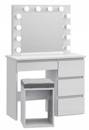 Туалетний столик Meblowa 1, білий матовий, 94 x 75 x 43 см