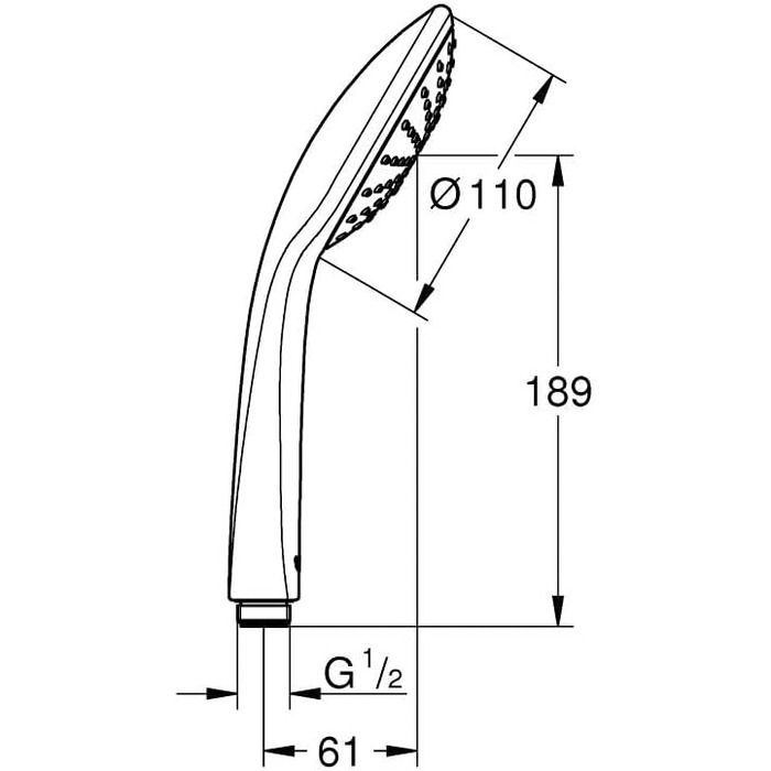 Ручний душ GROHE Vitalio 110 з системою Antikalk, круглий, хром, 27319000