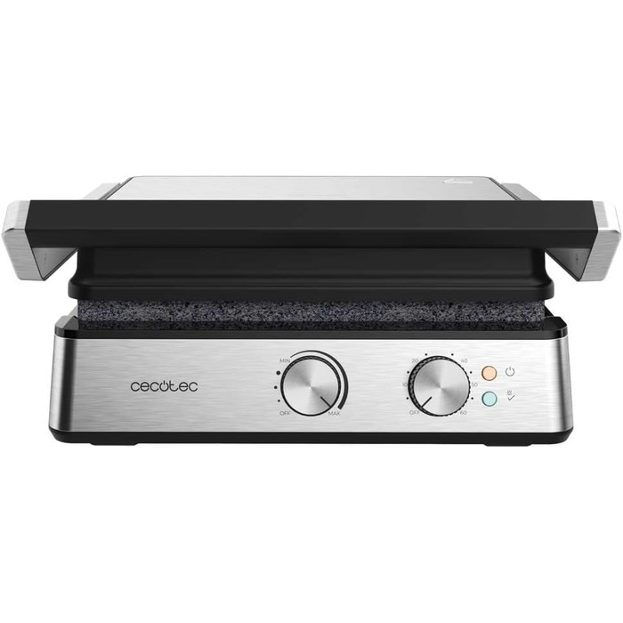 Електричний гриль Cecotec Rock'nGrill Dual 2000 Вт з незалежним регулюванням температури, знімні антипригарні пластини, відкривання на 180º (2400 Вт | Blaze)