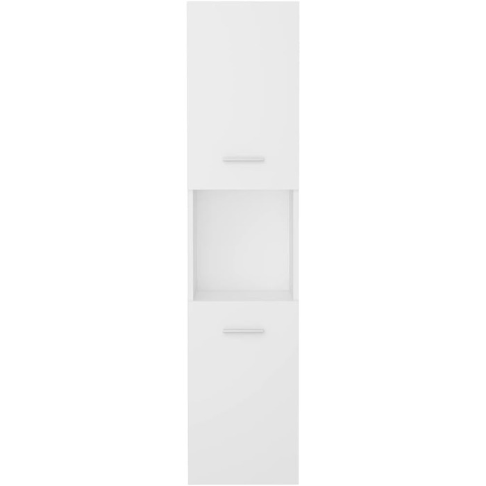 Шафа для ванної vidaXL з 2 дверцятами та 5 полицями, біла, 30x30x130 см, ДСП, високий шафа для ванної кімнати