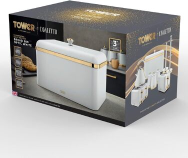 Хлібниця Tower Cavaletto зі знімною кришкою, сталева, великий об'єм, колір Marshmallow-Rosa та Roségold, T826130PNK