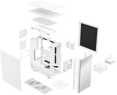 Корпус Fractal Design Define 7 Compact White ATX, алюміній/сталь, шумоізольований, білий, для тихого ПК