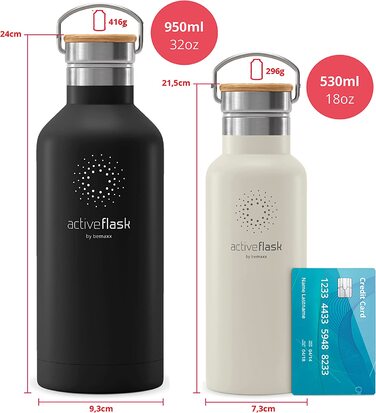 Термобутилка з нержавіючої сталі з трубочкою та інфузером, 3 кришки, BPA-free, герметична, для газованих напоїв, велосипедна, спортивна, дитяча, для чаю, 530 мл, чорна, бамбук
