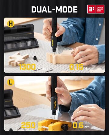 Міні-дрель Fanttik K2 Nano 3.7V з 20 насадками для DIY: для пластику, смоли, ювелірних виробів, алюмінію
