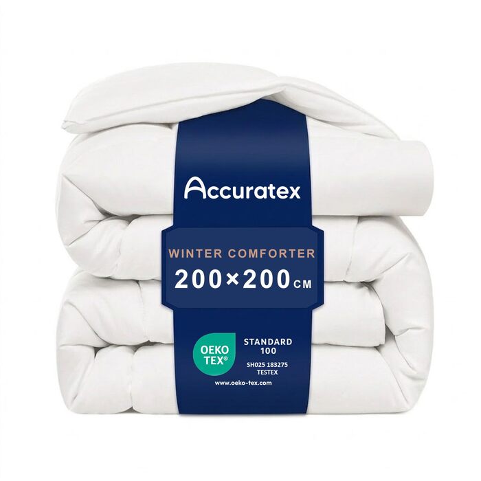 Зимова ковдра ACCURATEX 200x200 см, гіпоалергенна альтернатива пуху, щільність 450 г/м², тепла