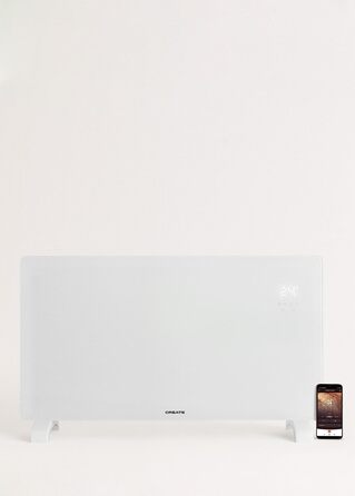 Електричний скляний конвектор CREATE/WARM CRYSTAL 2500W, Wi-Fi, тиха робота, чорний