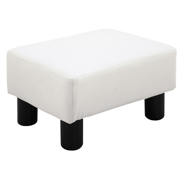 Табурет для ніг HOMCOM Chesterfield зі штучної шкіри, білий, 40x30x24см