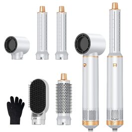 UMIGA Hairstyler 5-в-1: Фен-щітка, плойка, випрямляч для волосся (білий) - професійний набір для укладки
