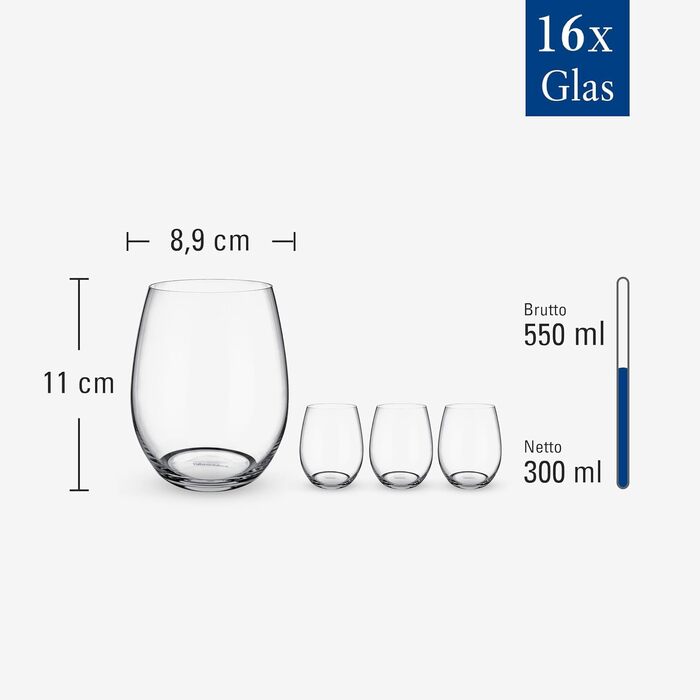 Набір склянок для води Villeroy & Boch Entree, 250 мл, прозоре кришталеве скло, 4 шт.