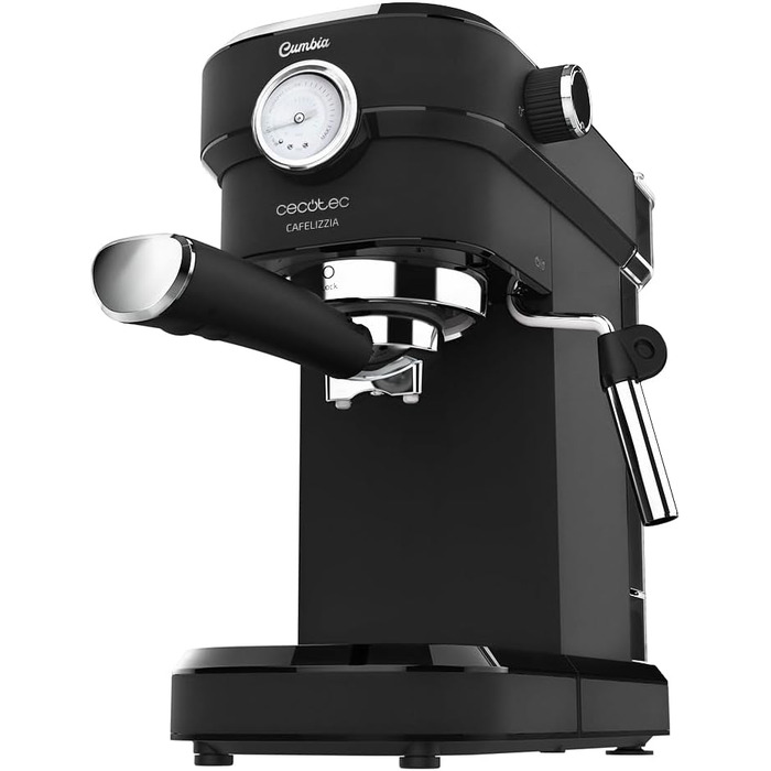 Кавомашина Cecotec Cafelizzia 790 Steel Pro: Еспресо та капучино, 1350W, 20 бар, манометр, термоблок, 1.2л, нержавіюча сталь