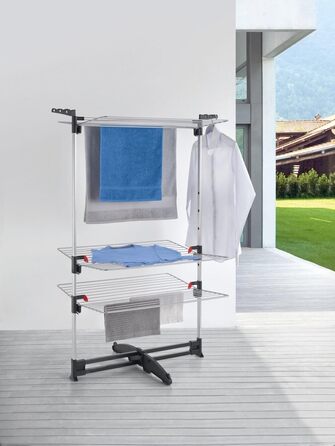 Сушарка для білизни Metaltex Ciclone Vario, сталева, срібляста, багаторівнева, турмовий тип