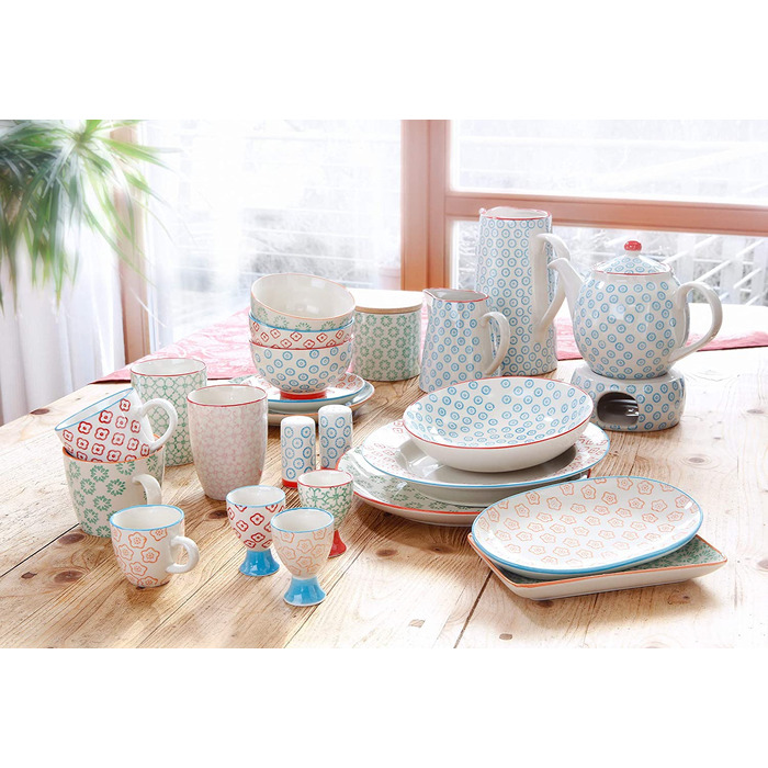 Керамічний глечик для води та молока Bloomingville Emma Retro Vintage, синій, 2 л, 13.5x22.5 см