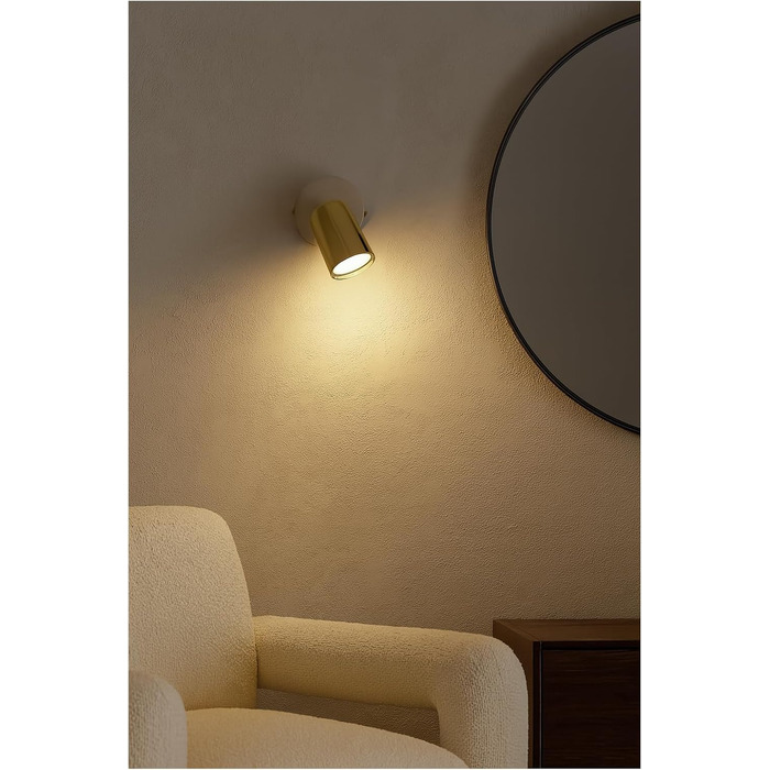 Потоховий світильник-спот Beige, поворотна LED люстра з металу (золота), GU10 для кухні, вітальні та передпокою, сучасний дизайн, 1 лампа