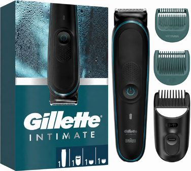 Тример Gillette Intimate i5 для чоловіків, водонепроникний бездротовий бритва для інтимної зони з довговічними лезами для сухого і вологого гоління