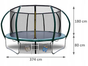 Батут із захисною сіткою FIT-NET 374 см FT 12 (365-374 см)
