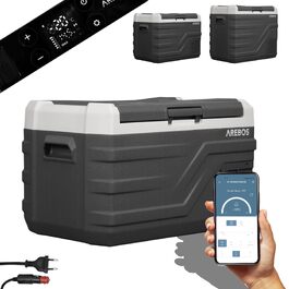 Автомобільний компресор-холодильник Arebos 26л з Wi-Fi та USB: -20°C, 12/24V/230V для авто, кемпінгу