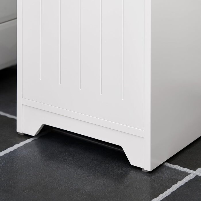 SoBuy BZR110-W шафа для білизни з висувним кошиком і шухлядою, білий, 40x86x39 см, меблі для ванної кімнати