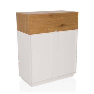 Комод MELMO K 80x40x100 см 3 шухляди білий/дуб hjh LIVING