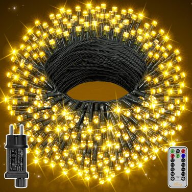 Світлодіодна гірлянда Ollny для вулиці 1000 LED, 20м, теплий білий колір, з пультом керування та таймером