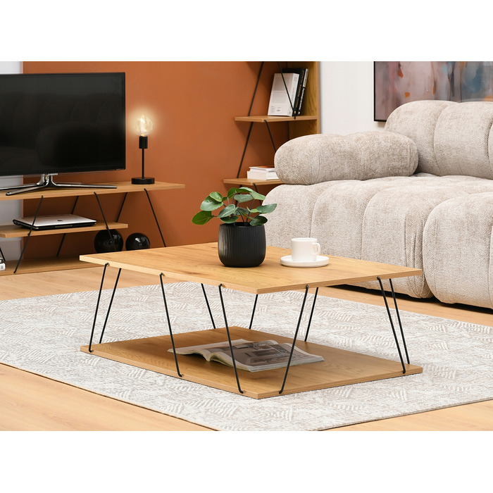 Журнальний стіл Mebel-Partner прямокутний 92 x 62 x 30,5 см, чорний дуб
