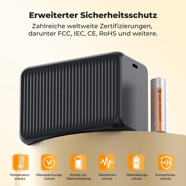 Акумулятори K&F Concept AA (1.5V), перезарядні літієві батареї, комплект 12 шт.