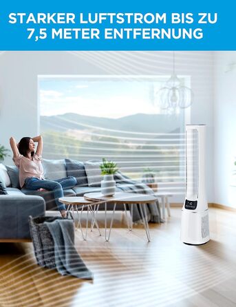 Midea MFP-120 (WH) 2-в-1: Охолоджуючий вентилятор-очищувач повітря з LED дисплеєм та пультом, 38 дБ, CADR 120 м³/год, білий