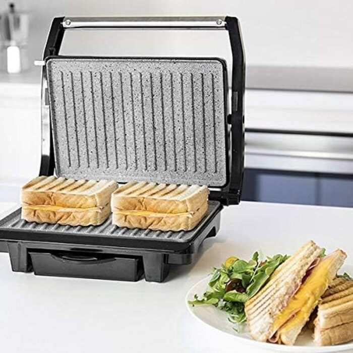Електрогриль Cecotec Rock'nGrill 1500 Rapid з RockStone-покриттям, регульованою кришкою, піддоном для жиру, 1000 Вт