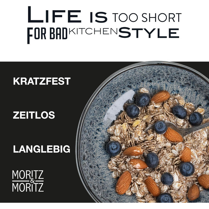 Набір органічних мюслі-мисок Moritz & Moritz (6 шт.), сірий колір, кераміка, 500 мл, сучасний дизайн, стійкий до миття в посудомийній машині