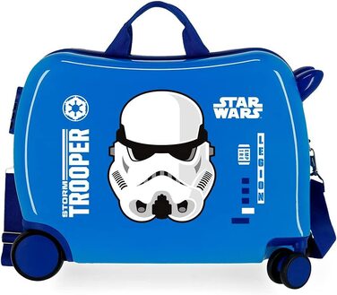 Дитяча валіза Star Wars, синя, 50×38×20 см, жорсткий ABS, кодовий замок, 34 л, 1,8 кг, 4 колеса, ручна поклажа