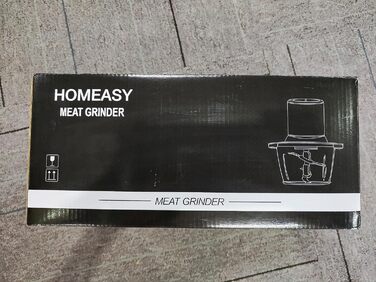 Електрична подрібнювачка для кухні HOMEASY 350Вт, 2 л, з двома швидкостями, 4 леза з нержавіючої сталі, універсальна для м'яса, овочів, фруктів, цибулі
