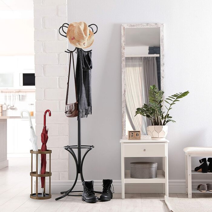 Кругла підставка для парасольок Relaxdays, бамбук, метал, з піддоном, 45x20,5x20,5 см, коричнева