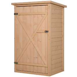 Outsunny Garden Shed Садовий сарай Садовий сарай з полицями Садовий сарай Сарай для зберігання саду Ялиця Натуральне дерево 75 x 56 x115 см