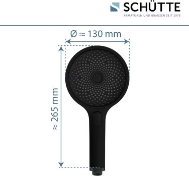 Душова лійка SCHÜTTE SAMOA RAIN, 3 режими, 300 форсунок, антикальк, чорна, індустріальний стиль