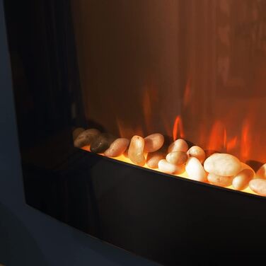 Електричний декоративний камін Cecotec ReadyWarm 2690 Flames Connected, 2000 Вт, Wi-Fi, білий, для 25 м², дистанційне керування, скляна панель