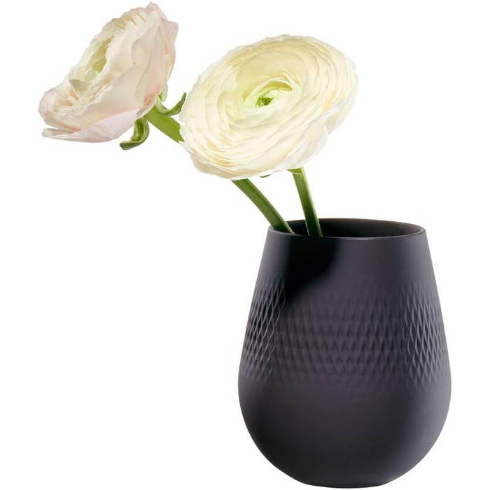 Ваза Villeroy & Boch Collier Noir, квадратна, 12,5 x 12,5 x 14 см, преміум фарфор, чорний колір
