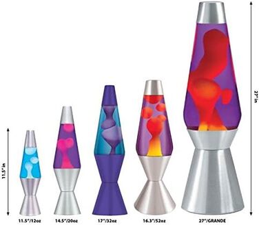 Лава-лампа Lava Lampe 2103 (36.8 см): білий віск, синя рідина, срібляста основа та кришка — оригінальний нічник для створення атмосфери