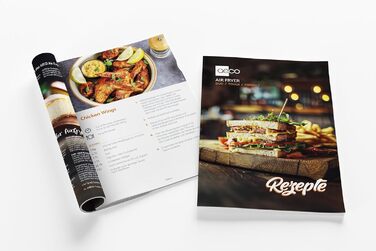 aeco DUO Подвійна аерофритюрниця 9 л (3 л та 6 л, синхронізація, цифровий дисплей, функція дегідрації, 2850 Вт, 80°-200°C, 6 програм, рецепт-інструкція)