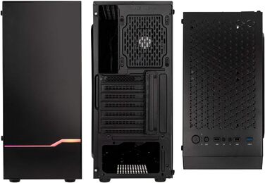 Ігровий корпус Kolink Inspire K9 ARGB Midi-Tower з підсвіткою, скляною панеллю та підтримкою RGB, чорний