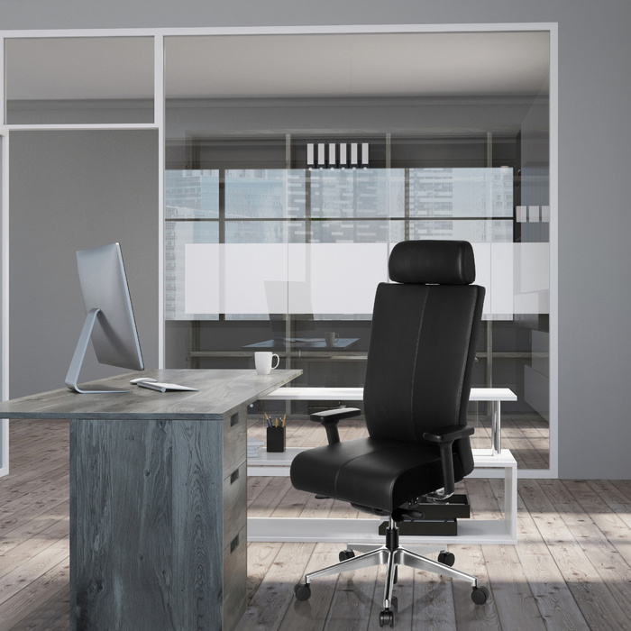 Офісне крісло / поворотне крісло PRO-TEC XXL Шкіра Чорний HJH OFFICE